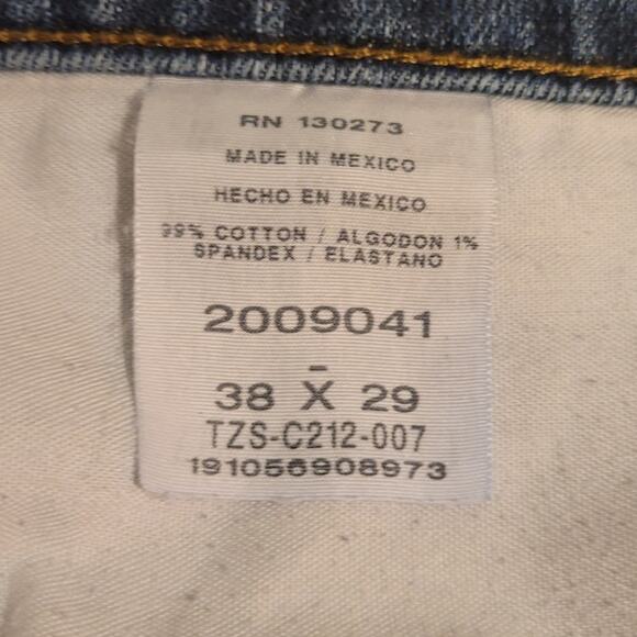 Lee Relaxed Fit Jeans 38x29 Dark Blue Straight Leg Mexico Made Classic Dadcore - Picture 7 of 10